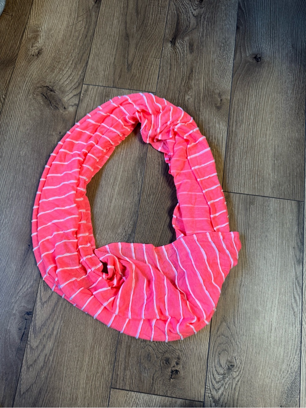 Striped Coral Pink Women's infinity scarf